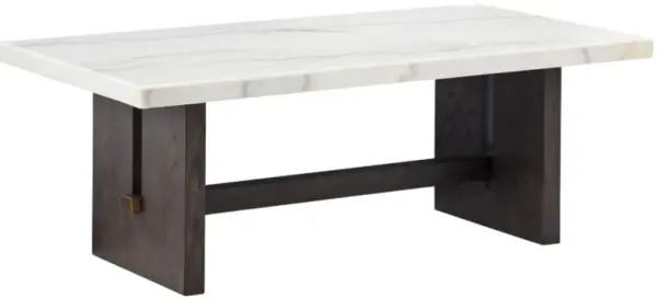 Signature Design by AshleyÂ® Burkhaus White Cocktail Table with Dark Brown Base