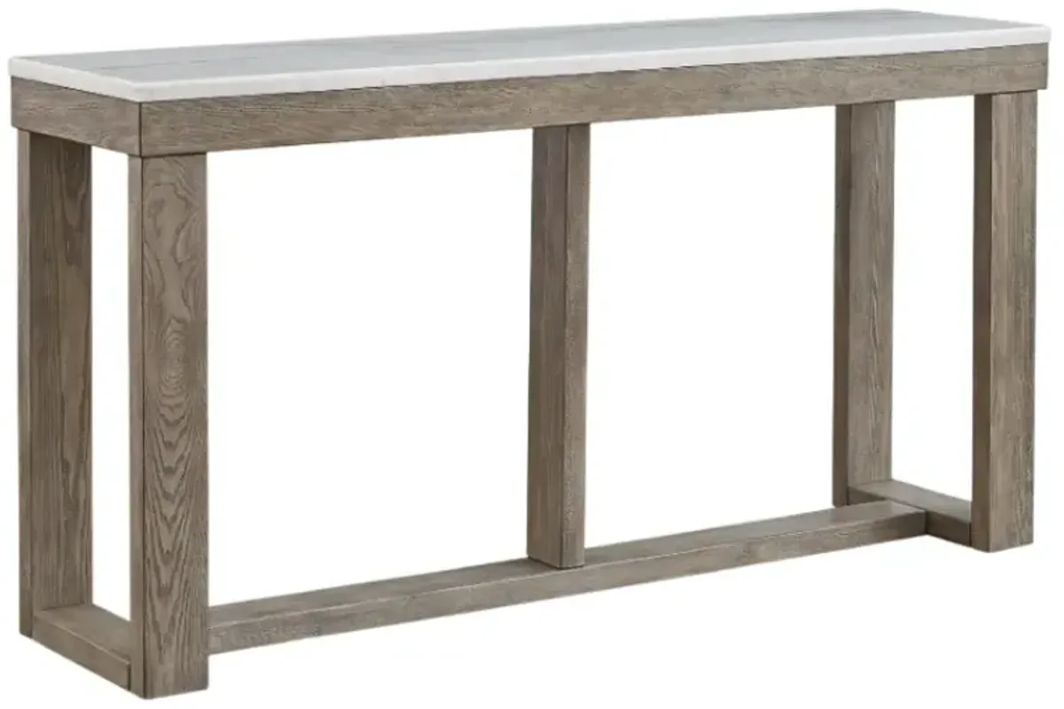 Signature Design by AshleyÂ® Loyaska Ivory Sofa Table with Brown Base 