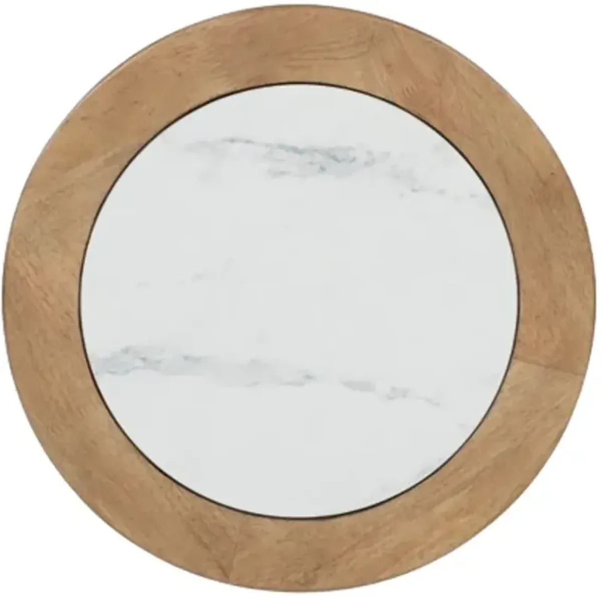 Signature Design by AshleyÂ® Camdill Faux Marble Top End Table with Light Brown Base