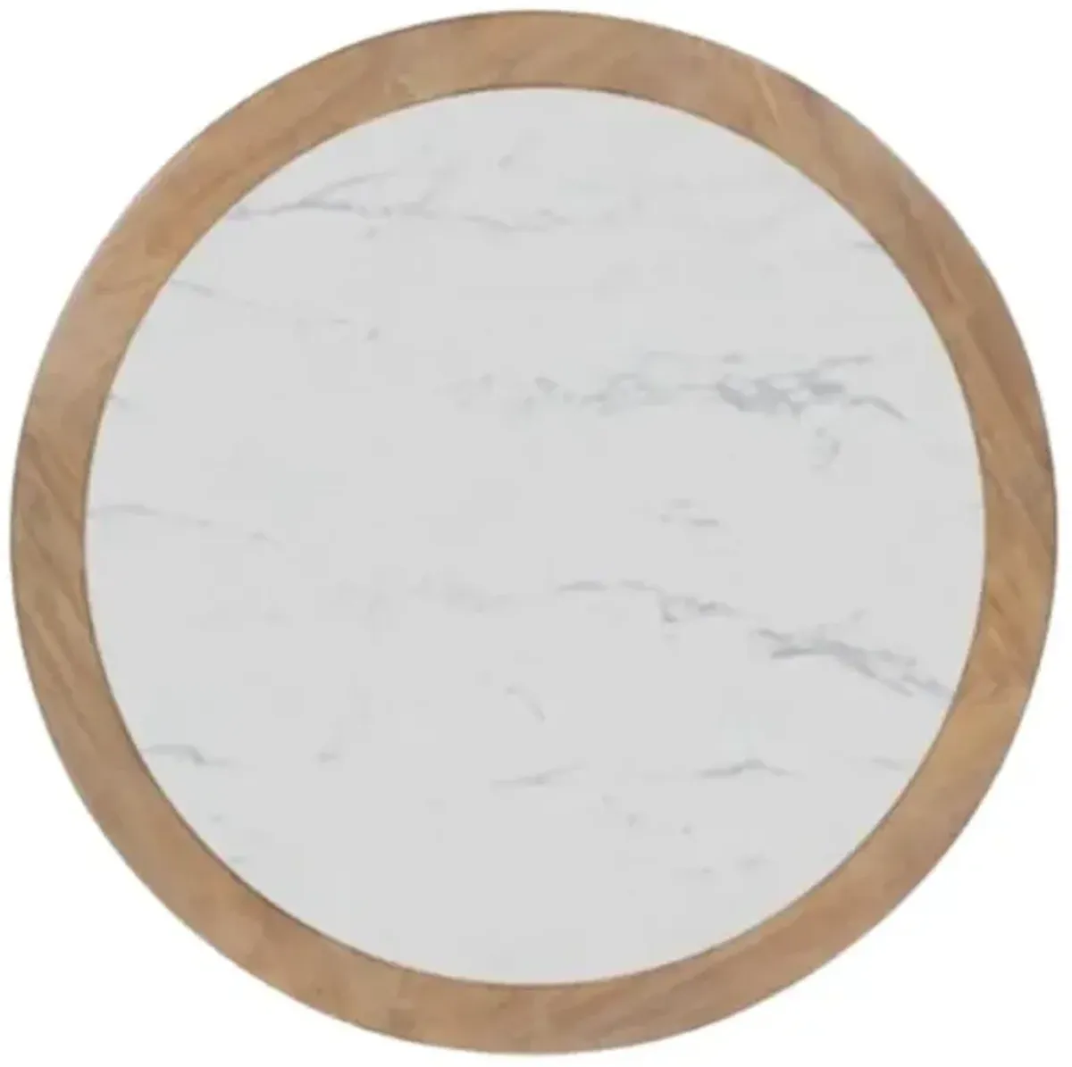 Signature Design by AshleyÂ® Camdill White Round Cocktail Table with Light Brown Base