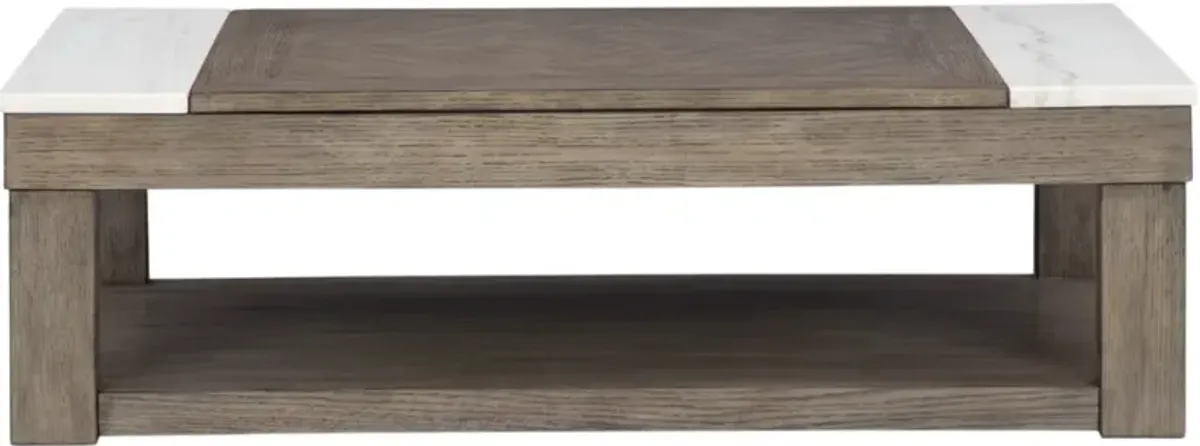 Signature Design by AshleyÂ® Loyaska Grayish Brown Lift Top Cocktail Table