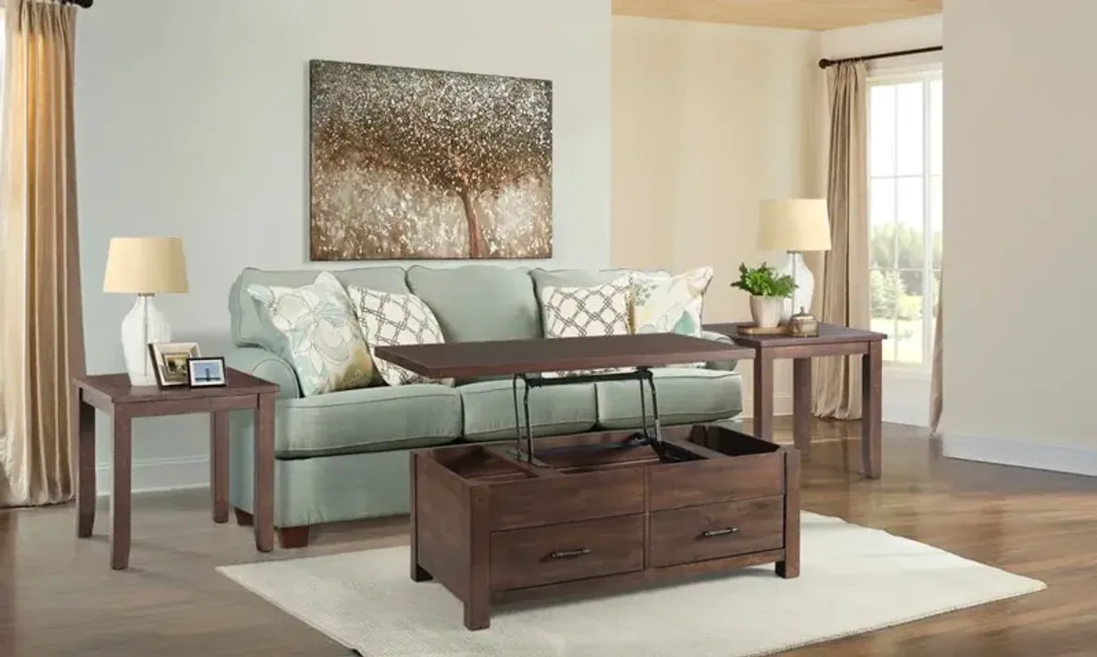 Elements International Jax Walnut Coffee Table with Lift Top