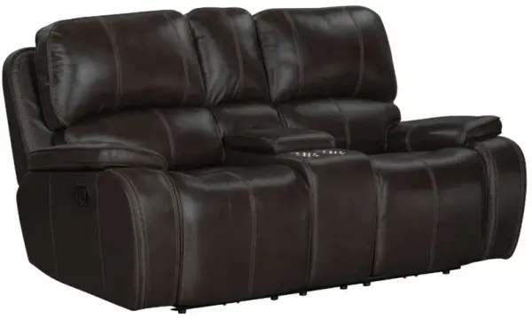 New ClassicÂ® Home Brookings Charcoal Manual Reclining Console Loveseat