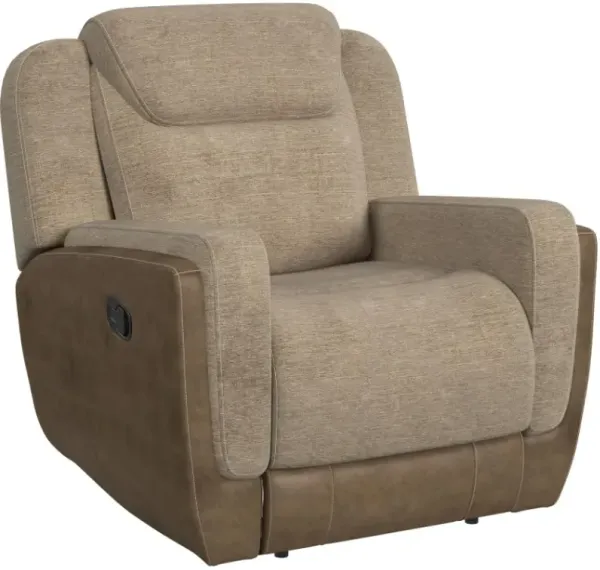 Elements International Hornet Beige/Cream/Natural Manual Recliner