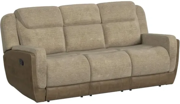 Elements International Hornet Rancho Beige Manual Reclining Sofa