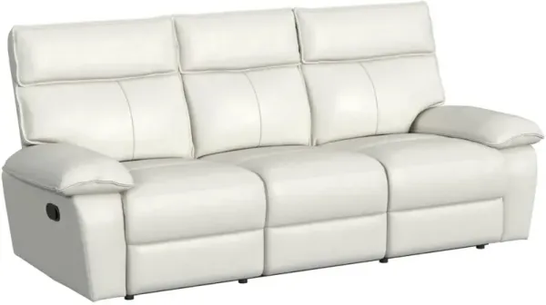 Elements International Wildcat Aviarah White Manual Reclining Sofa
