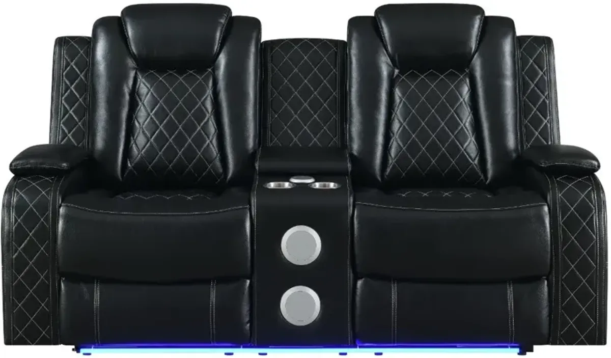 New ClassicÂ® Home Furnishings Orion II Black Dual Manual Reclining Loveseat
