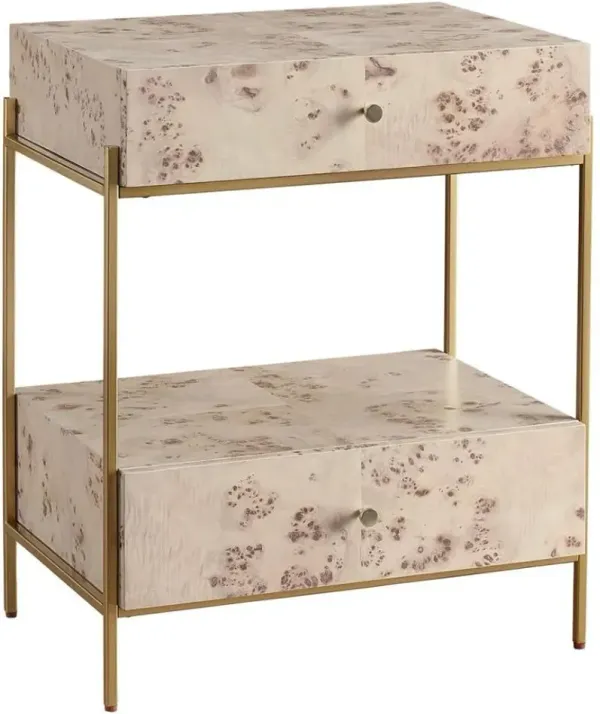 Universal Explore Home Tranquility - Miranda Kerr Home Gold/Mappa Burl Nightstand