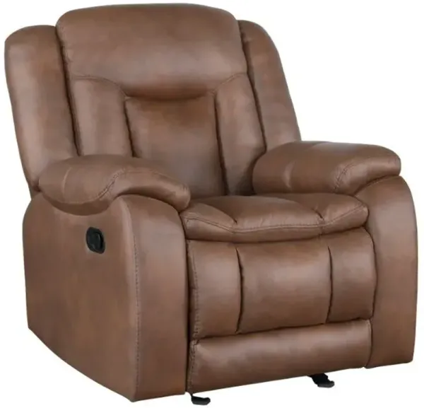 New ClassicÂ® Home Furnishings Morello Saddle Brown Manual Glider Recliner