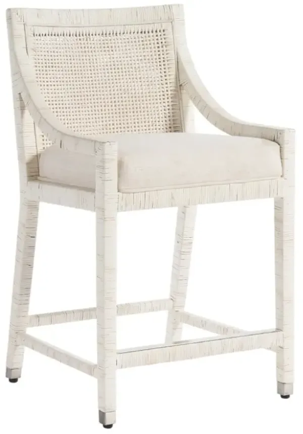 Universal Explore Home Weekender Coastal Living Home Collection Longboat Nomad Snow/White Rattan Counter Chair