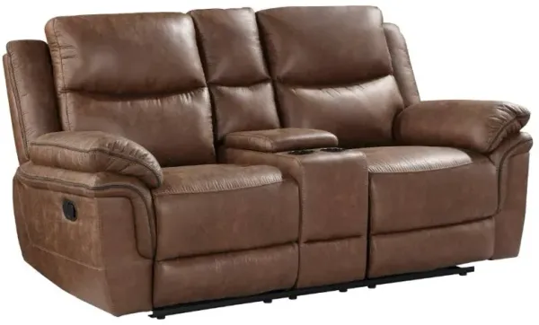 New ClassicÂ® Home Furnishings Ryland Brown Manual Dual Reclining Loveseat