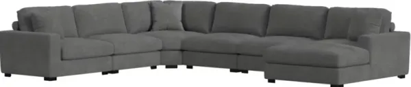 Elements International Arizona 6-Piece Stone Left Arm Facing Sectional 