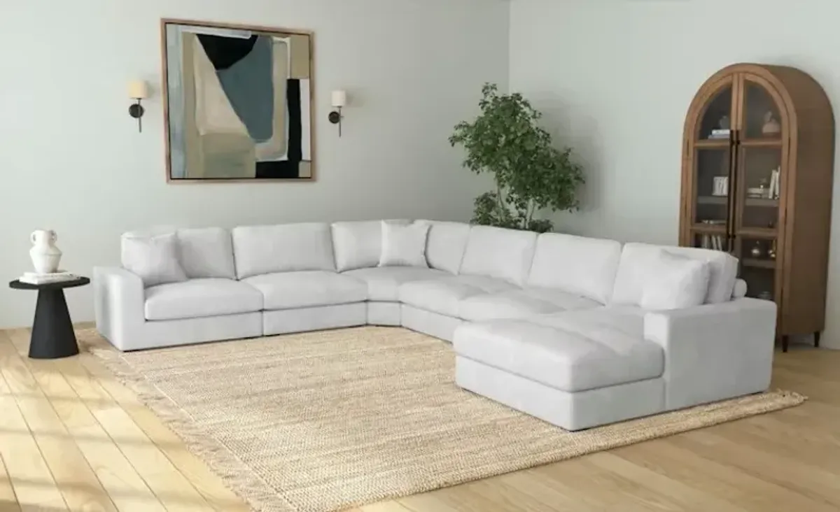 Elements International Arizona 6-Piece Stone Left Arm Facing Sectional 