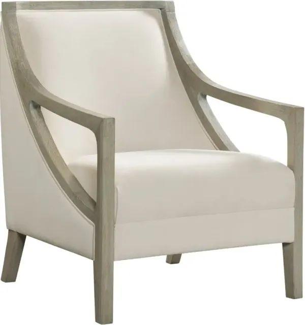 Elements International Hopkins Natural with White Wash Frame Accent Chair