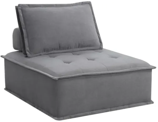 Elements International Paxton Columbia Charcoal Armless Chair