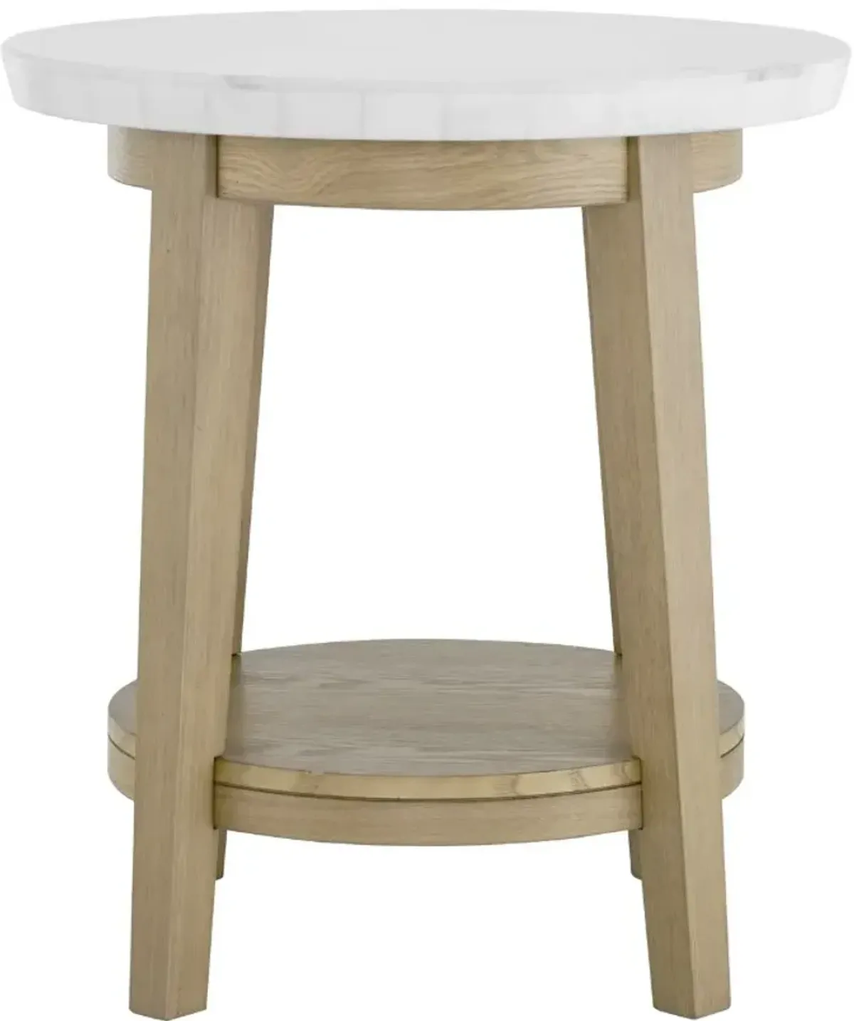 Steve Silver Co. Vida White Round End Table with Brown Base