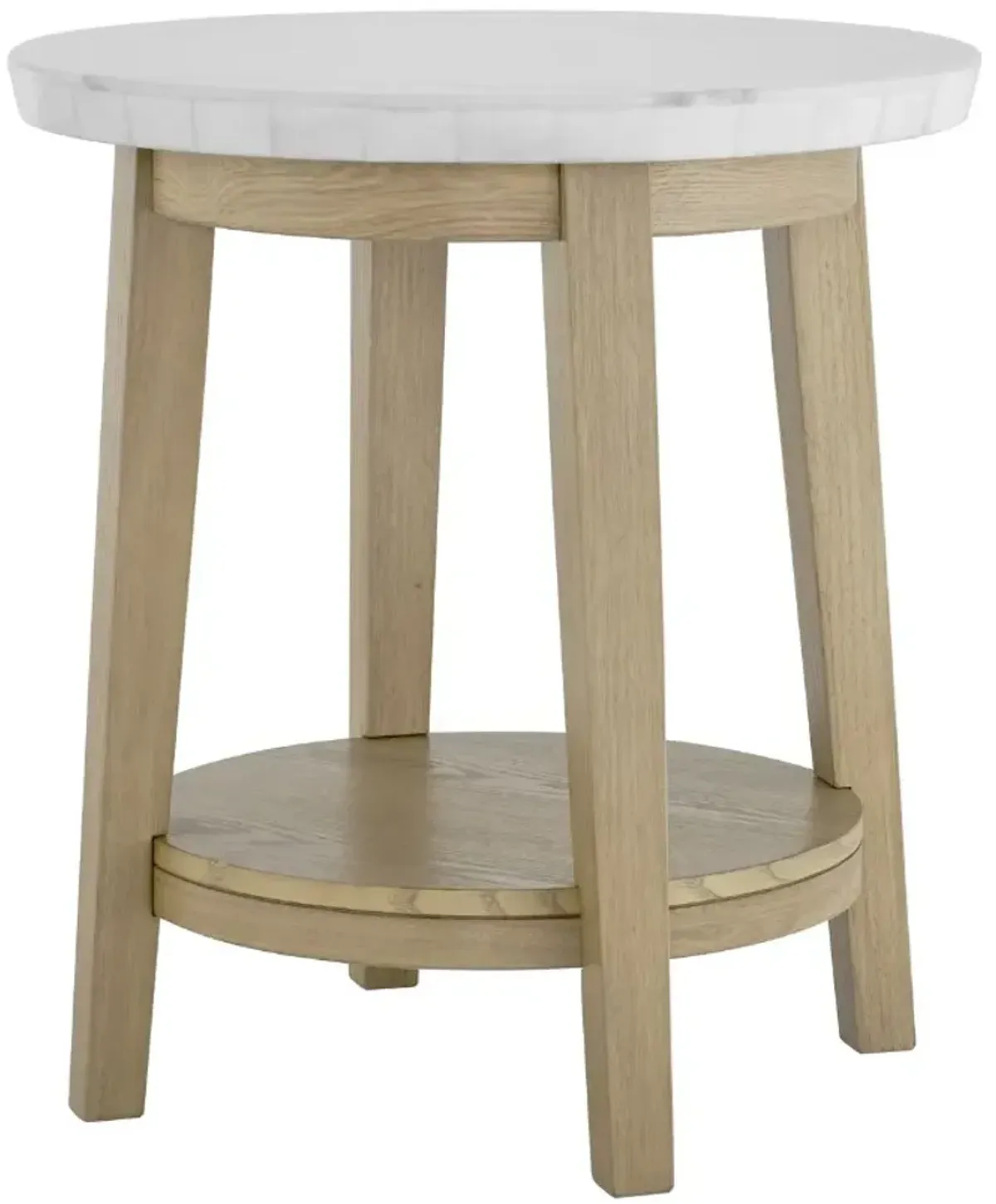 Steve Silver Co. Vida White Round End Table with Brown Base