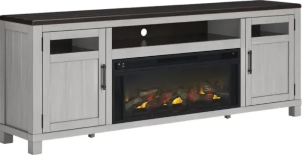 Signature Design by AshleyÂ® Darborn Gray/Brown 88" TV Stand with Electric Fireplace