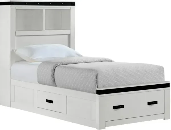 Elements International Wade 3-Piece White Twin Youth Bedroom Set