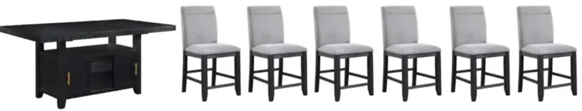 Steve Silver Co. Yves 7-Piece Charcoal/Gray Counter Dining Set