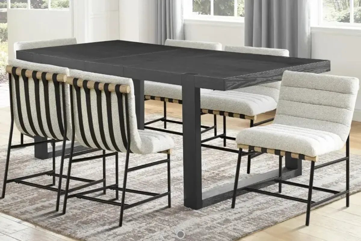 Steve Silver Co. Nives 7-Piece Black/Eggshell Dining Table Set