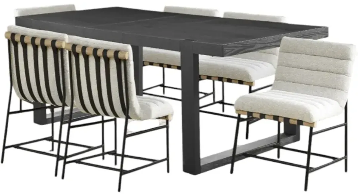 Steve Silver Co. Nives 7-Piece Black/Eggshell Dining Table Set