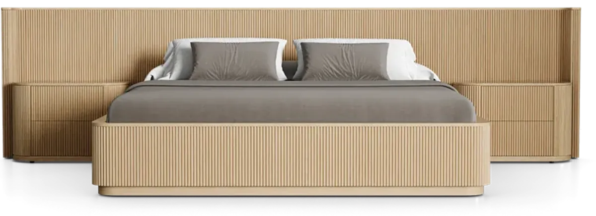 Surabaya Extended Bed with Nightstands