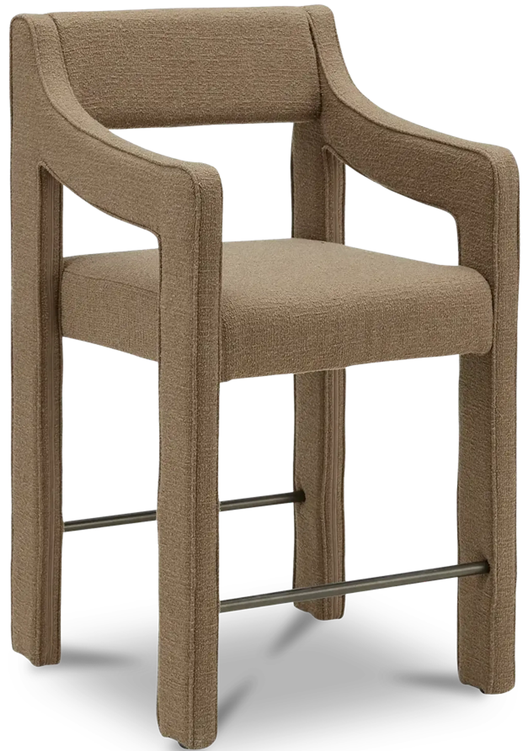 Elise Counter Stool In Ochre Fabric Modloft | Furniture.com