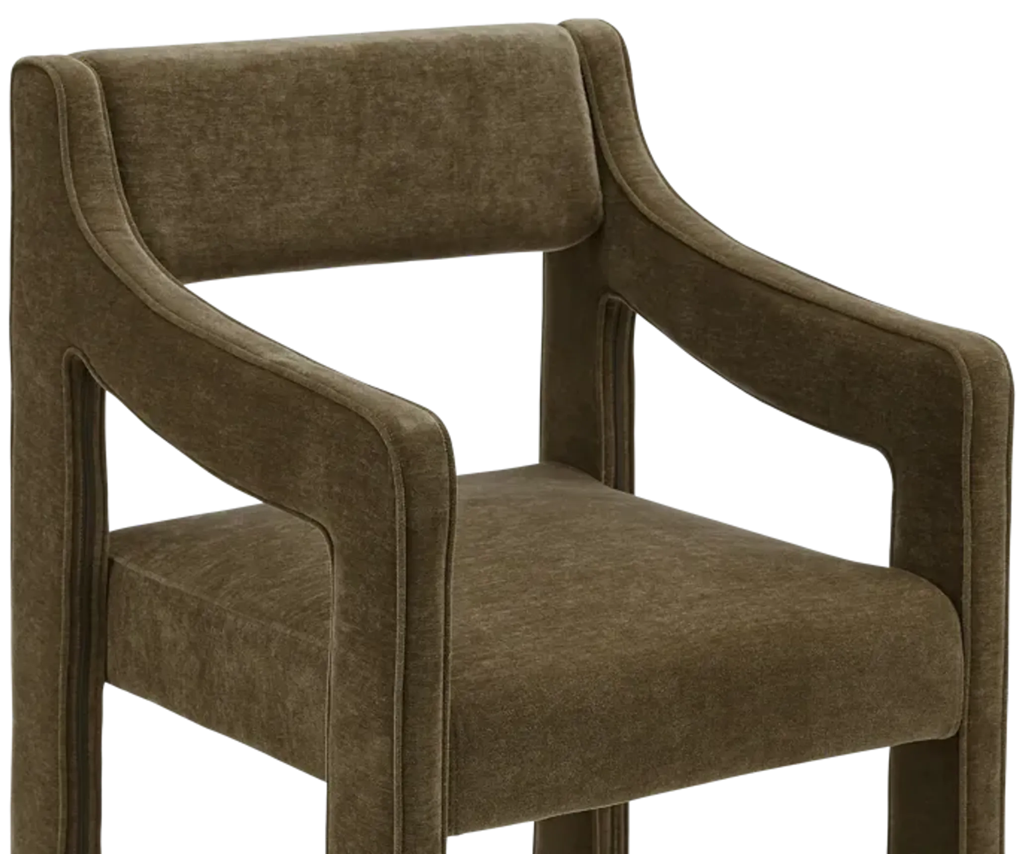 Elise Counter Stool In Ochre Fabric Modloft | Furniture.com