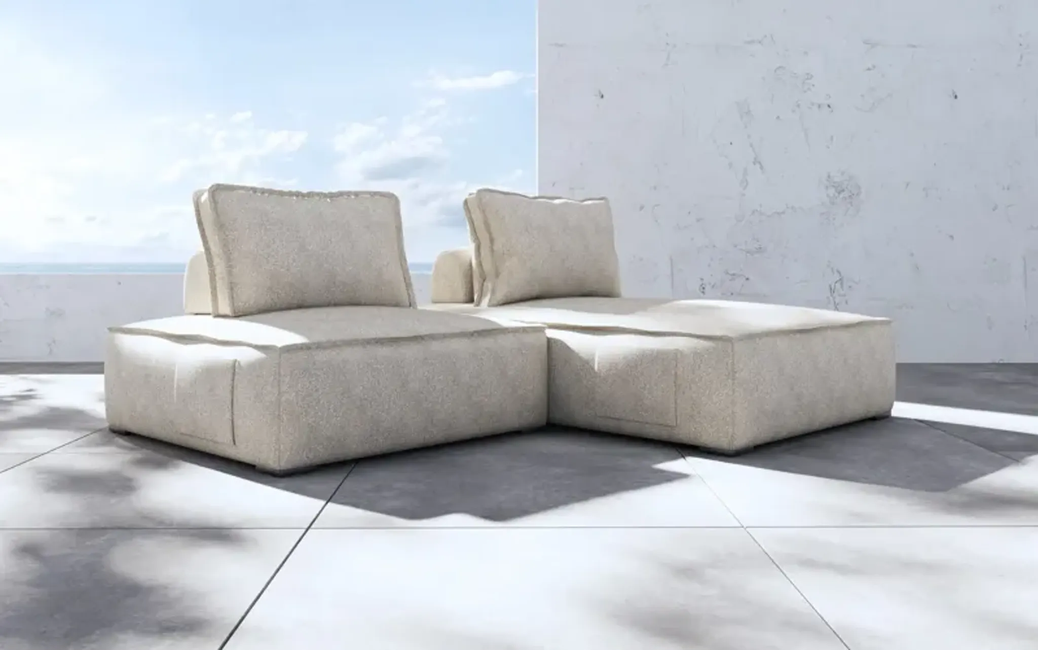 Hampton Outdoor Modular Sofa 01 Modloft | Furniture.com