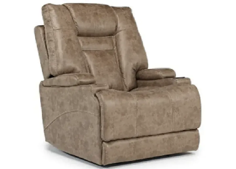 STT 3 Power Recliner w/ Wireless Charger in Mushroom