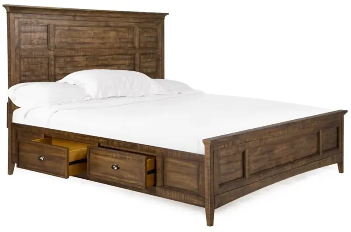 Bay Creek Panel Bed w/ Storage in Nutmeg, Queen