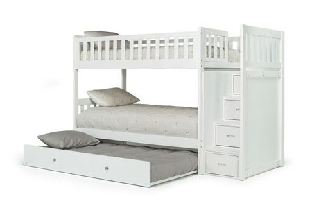 Harlow Bunk Bed w/ Trundle in White, Twin/Twin