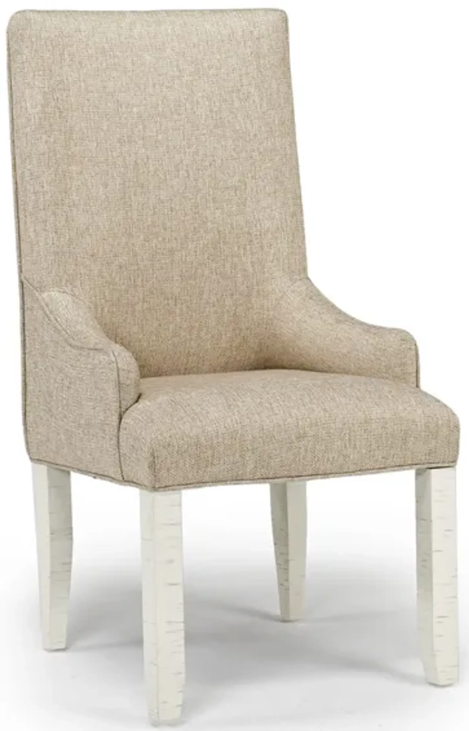 Stone Arm Chair in White, Upholstered