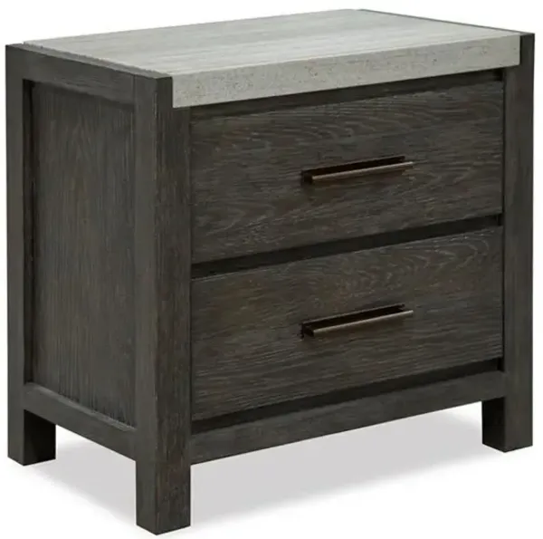 Aspen Valley 2 Drawer Nightstand in Black
