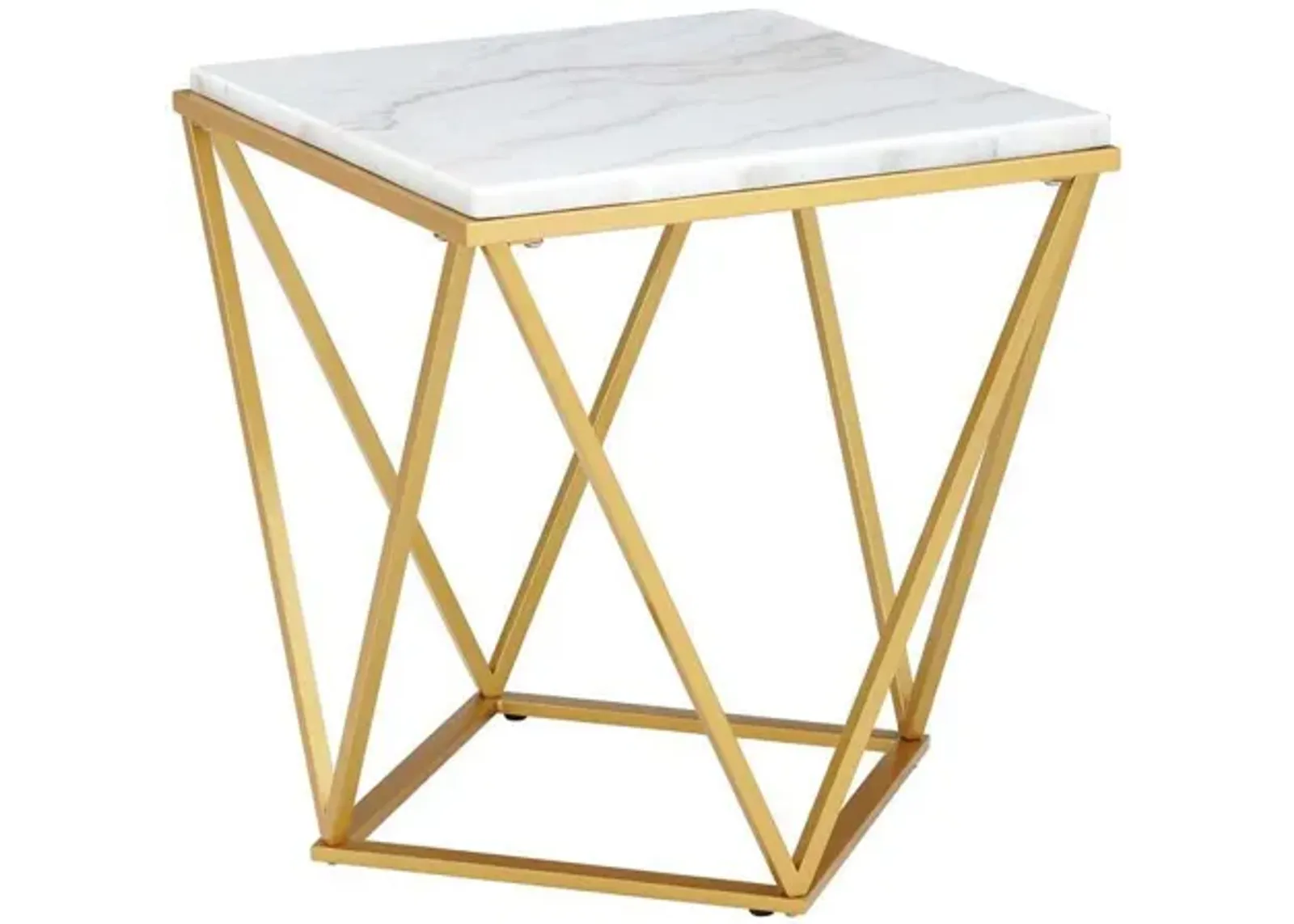 Conner End Table in Marble/Gold