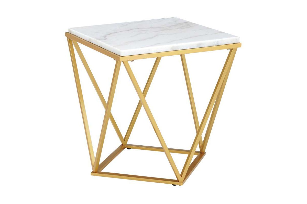 Conner End Table in Marble/Gold