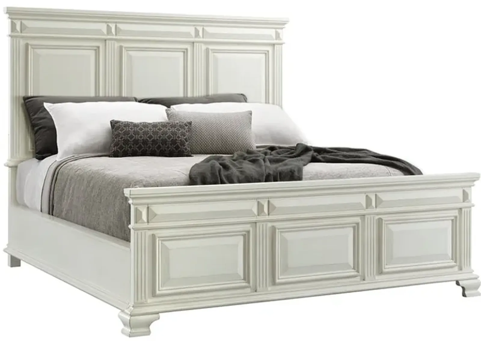 Calloway Panel Bed in White, Queen