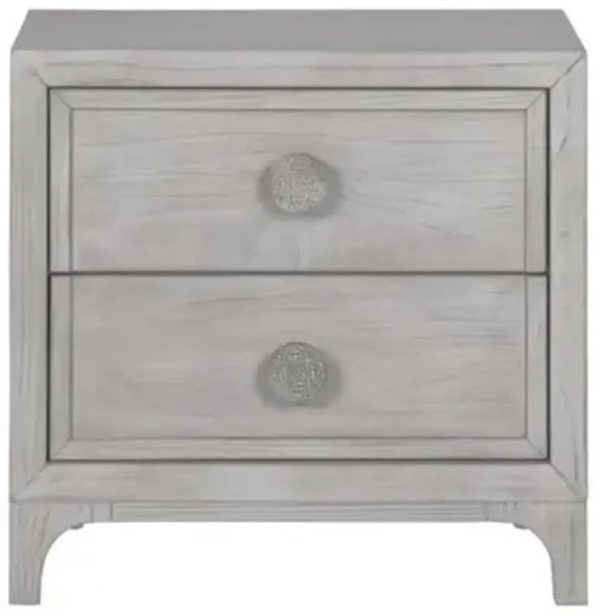 Boho Chic Nightstand in Washed White