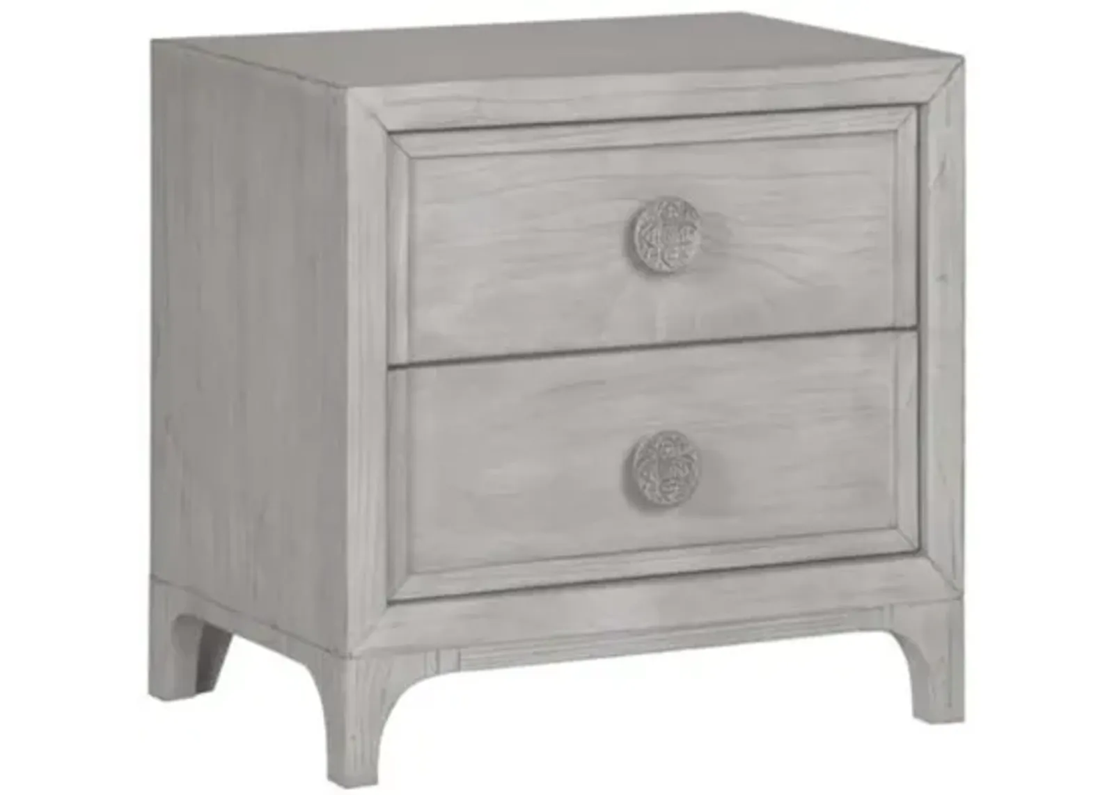 Boho Chic Nightstand in Washed White