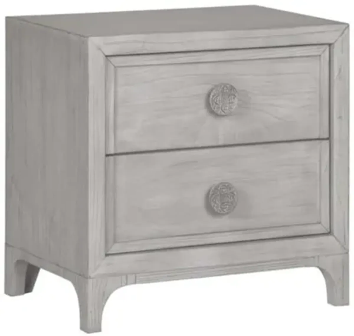 Boho Chic Nightstand in Washed White