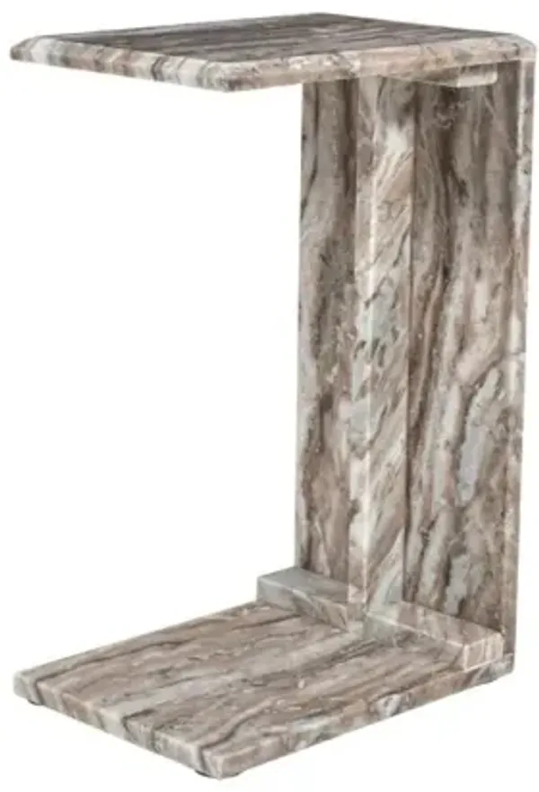 Bella Marble Accent C Table in Sand
