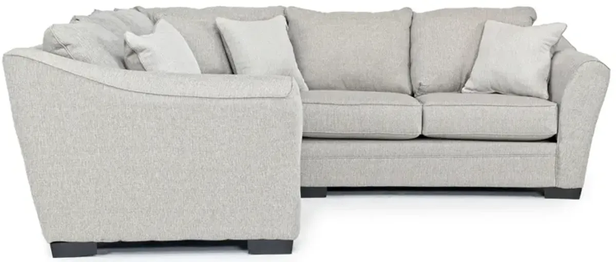 Brazil Tux Loveseat Sectional in Dano Cinder, Right Facing, Gel