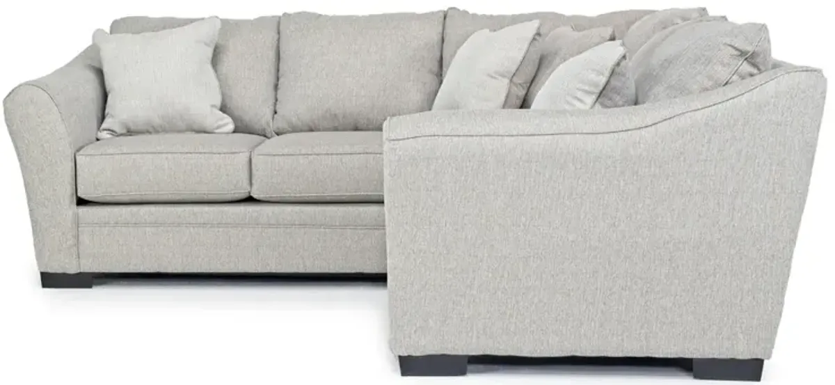 Brazil Tux Loveseat Sectional in Dano Cinder, Right Facing, Gel