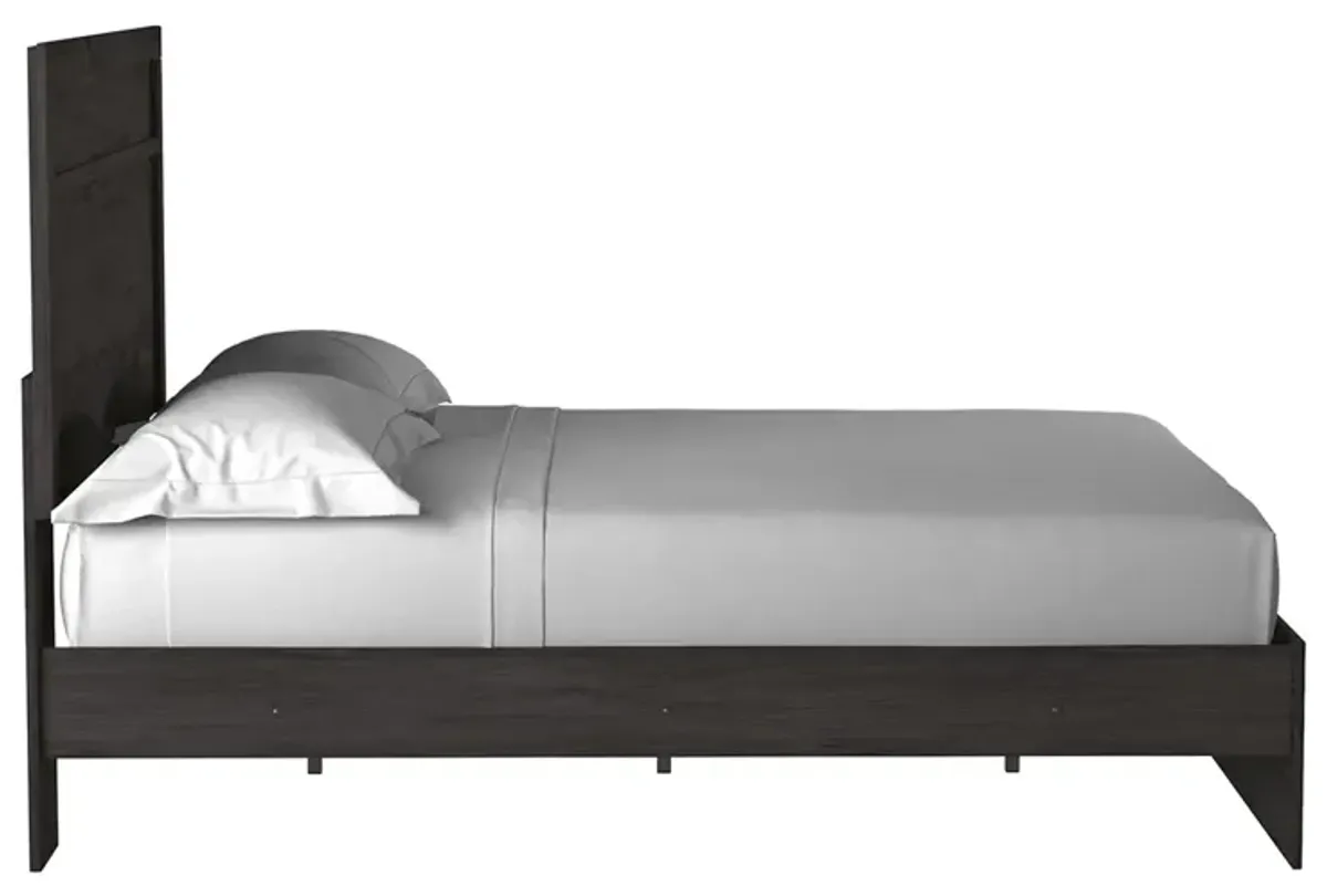 Stelsie Panel Bed in Charcoal, Queen