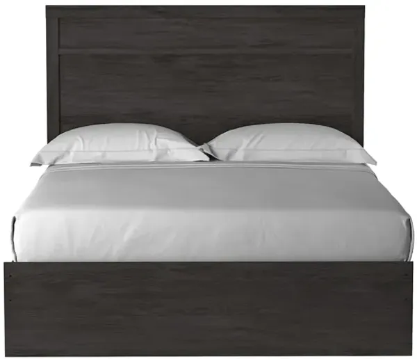 Stelsie Panel Bed in Charcoal, Queen