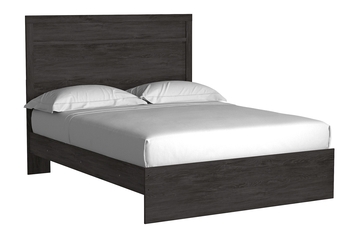 Stelsie Panel Bed in Charcoal, Queen