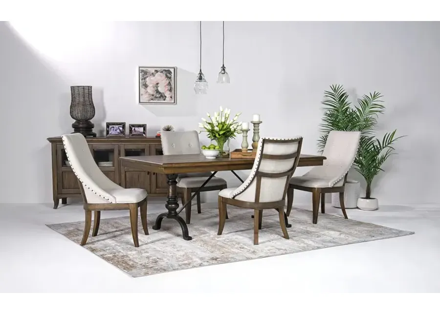 Roxy Extendable Dining Table & 4 Chairs in Homestead Brown