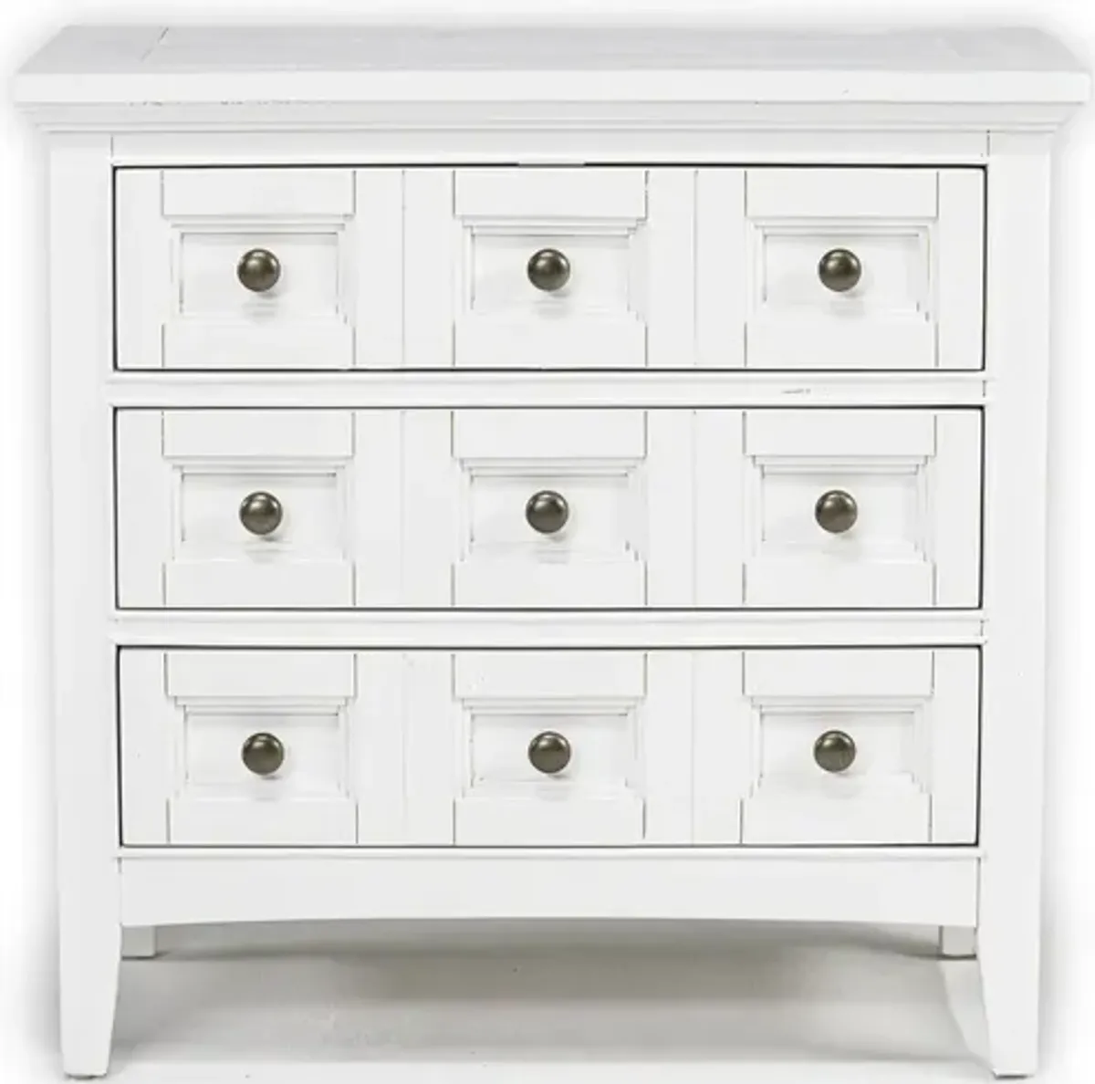 Bay Creek 3 Drawer Nightstand in White