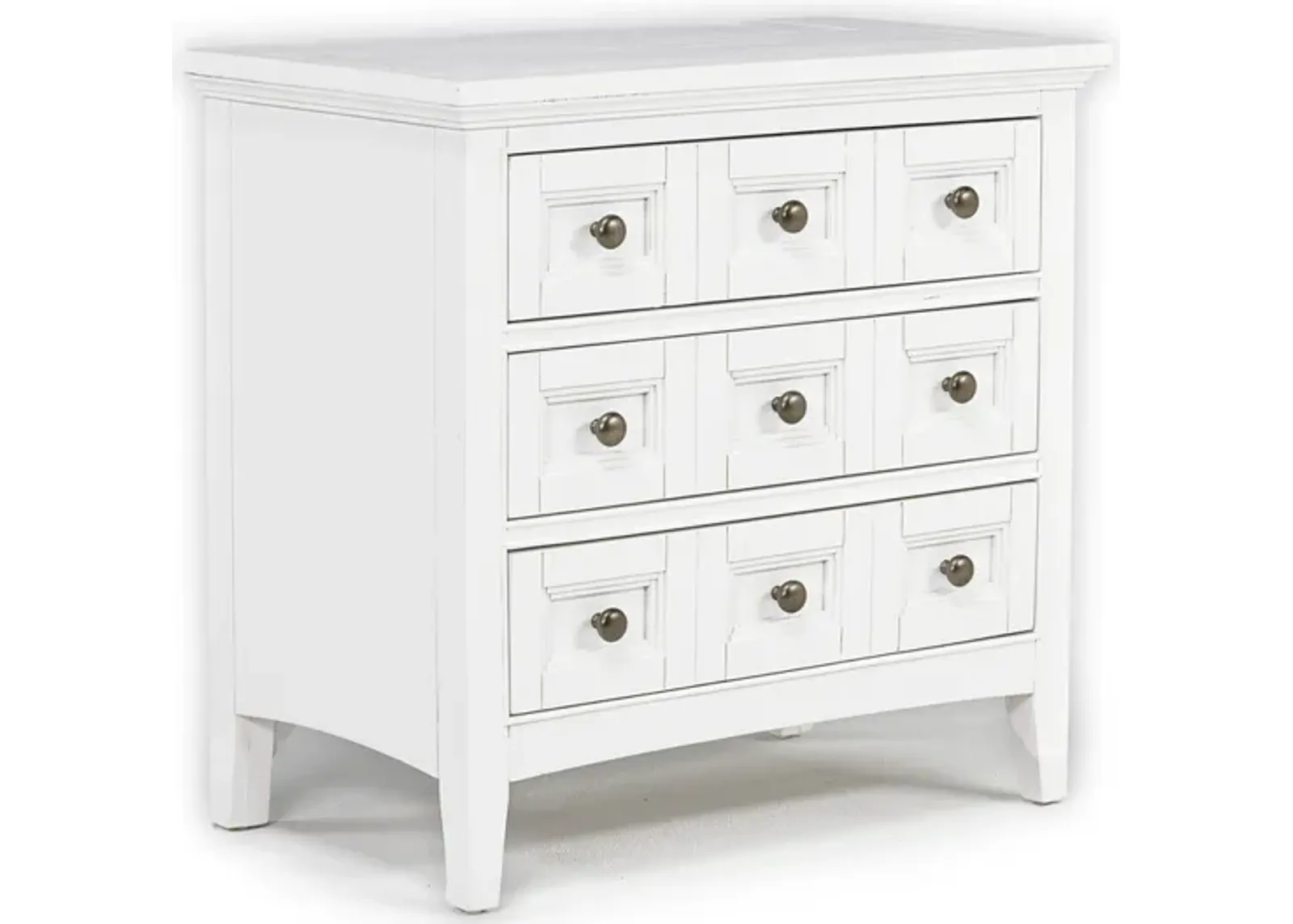 Bay Creek 3 Drawer Nightstand in White